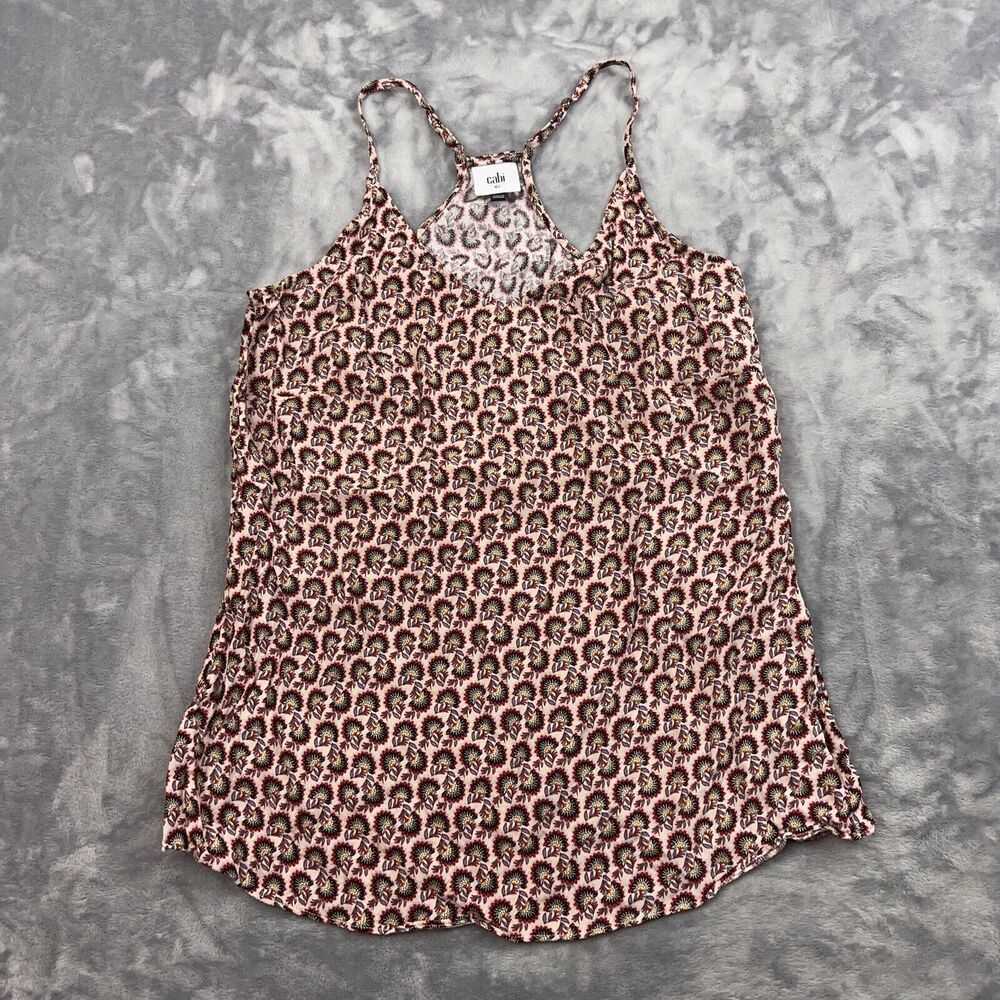 Cabi Poem Cami Women's Size XS Tile Print Razorback Halter Tank Blouse #5737